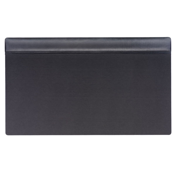 dacasso Classic Black Leather 34" X 20" Top-Rail Desk Pad