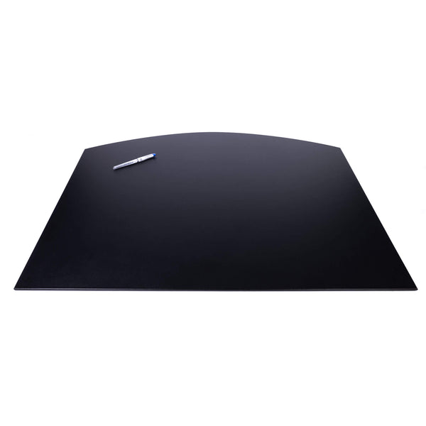 dacasso Classic Black Leather 34" x 24" Arched Desk Mat without Side-Rails