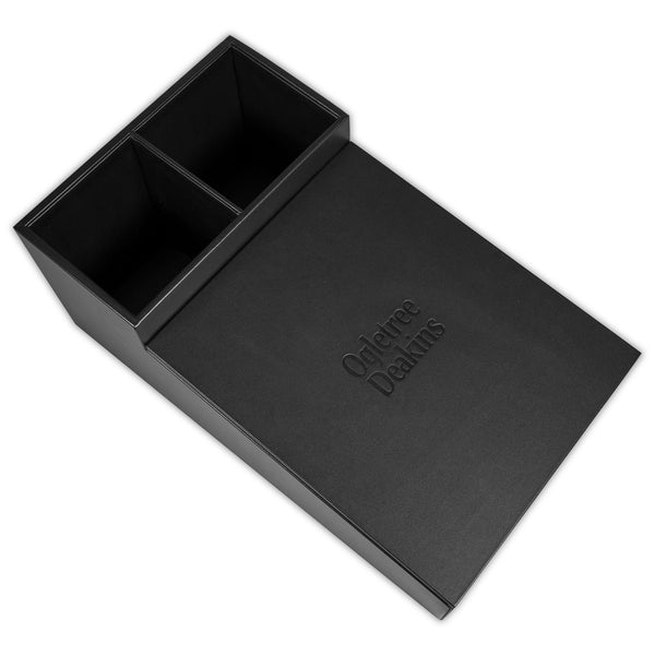 Dacasso Classic Black Leather Coffee Condiment Organizer