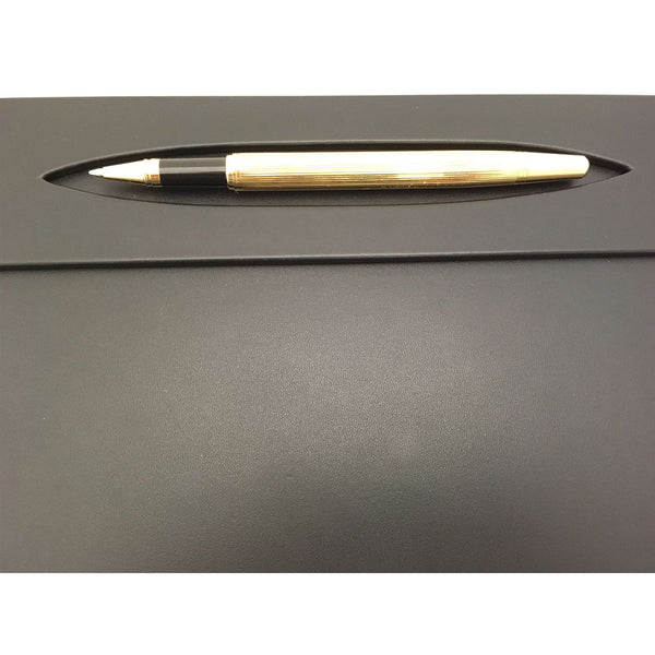 Dacasso Classic Black Leather Conference Pad With Top-Rail Pen Well 17 X 14