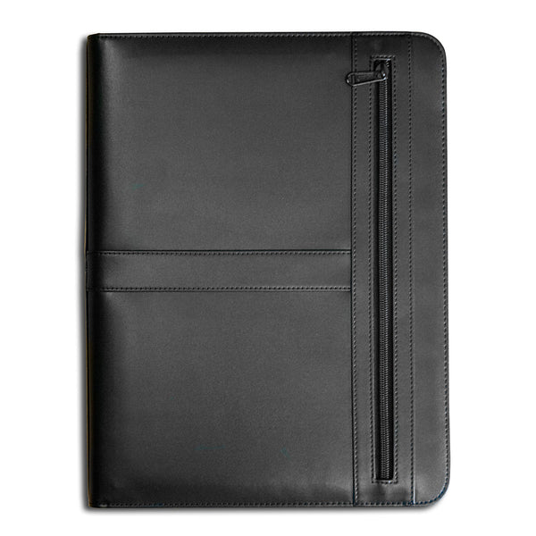 Dacasso Classic Black Leather Enhanced Zip-Around Portfolio