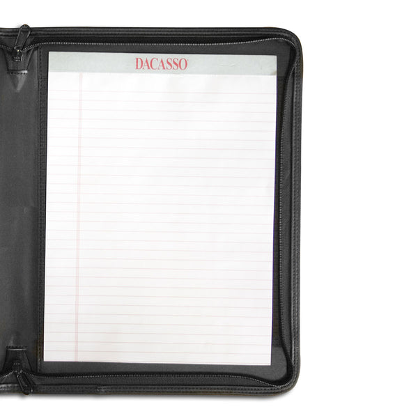 Dacasso Classic Black Leather Enhanced Zip-Around Portfolio