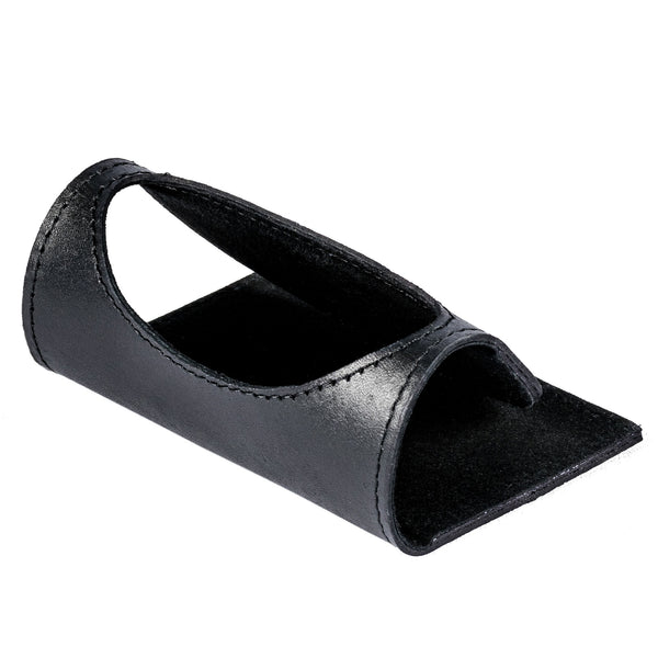 Dacasso Classic Black Leather Foldable Cell Phone Holder