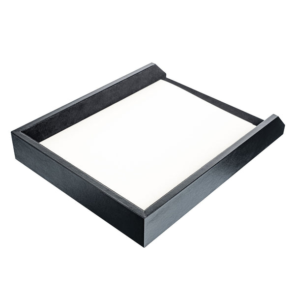 Dacasso Classic Black Leather Front-Load Letter Tray