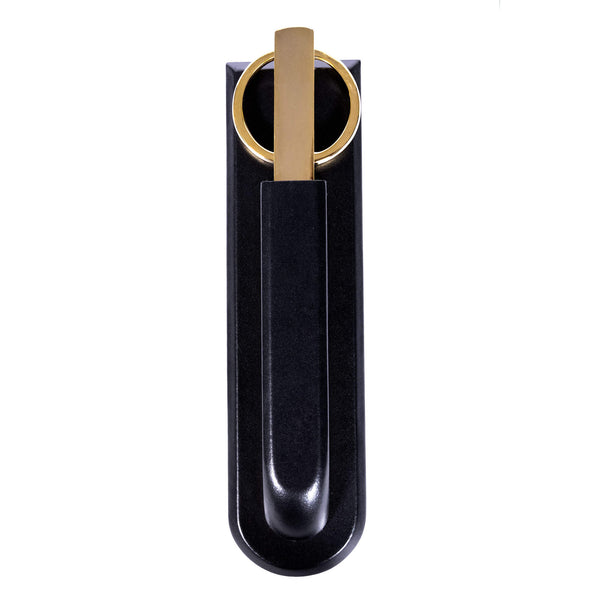 Dacasso Classic Black Leather Library Set - Gold Hardware