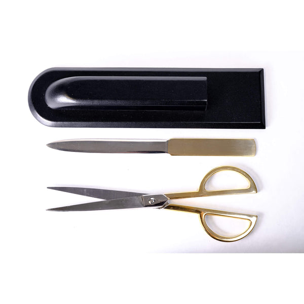 Dacasso Classic Black Leather Library Set - Gold Hardware