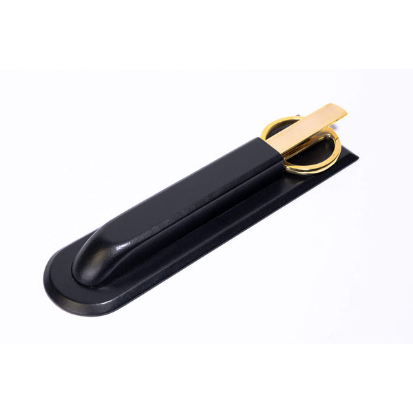 dacasso Classic Black Leather Library Set - Gold Hardware