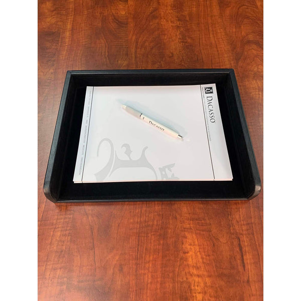 Dacasso Classic Black Leather Side Load Letter Tray