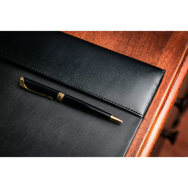 Dacasso Black Bonded Leather 30" X 18" Desk Pad