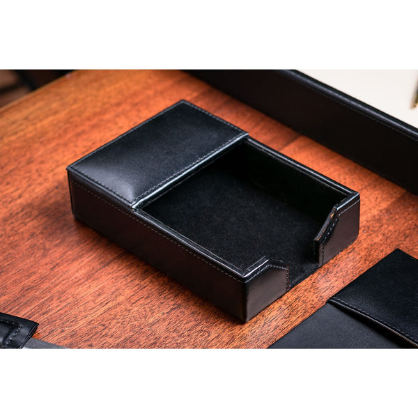 Dacasso Black Bonded Leather 4" X 6" Memo Holder