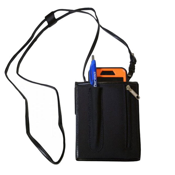 Dacasso Black Bonded Leather Badge Holder