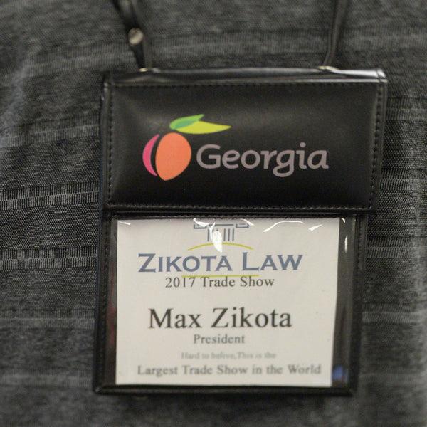 Dacasso Black Bonded Leather Badge Holder