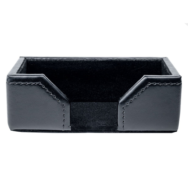 dacasso Black Bonded Leather Business Card Holder