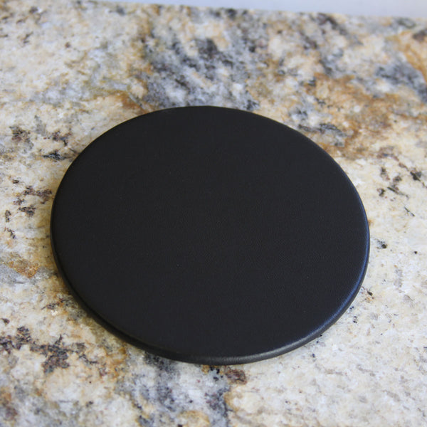 Dacasso Black Bonded Leather Coaster