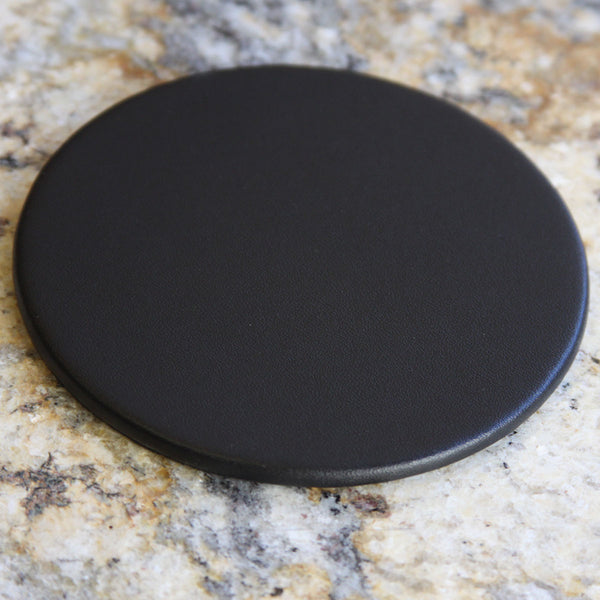 Dacasso Black Bonded Leather Coaster