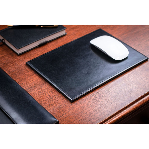 Dacasso Black Bonded Rectangular Leather Mouse Pad