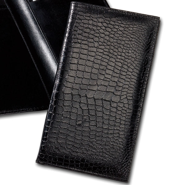 Dacasso Black Crocodile Embossed Document Holder