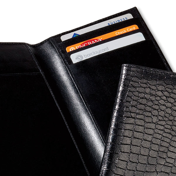 Dacasso Black Crocodile Embossed Document Holder
