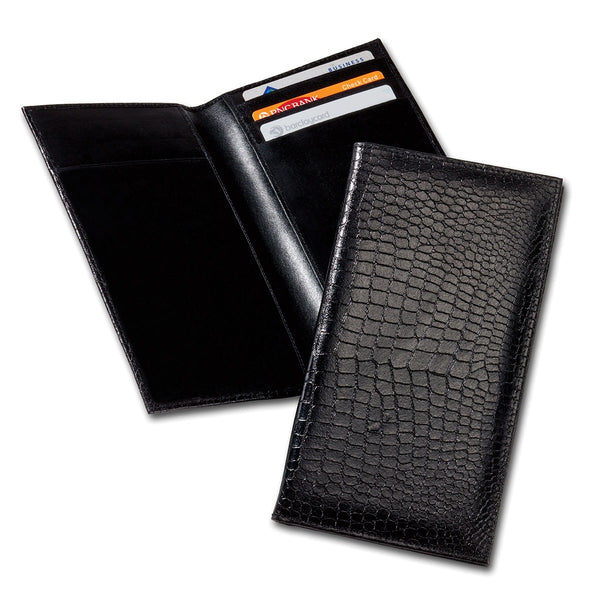dacasso Black Crocodile Embossed Document Holder