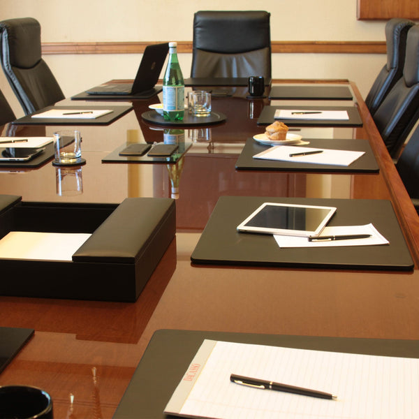 Dacasso Black Leather 20 X 16 Conference Table Pad