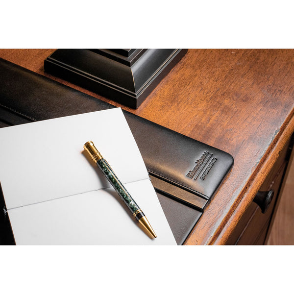 Dacasso Black Leather 22" X 14" Side-Rail Desk Pad