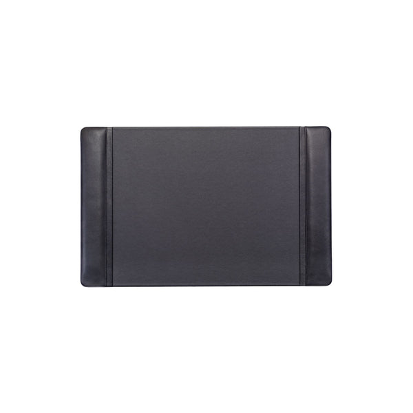 dacasso Black Leather 22" x 14" Side-Rail Desk Pad
