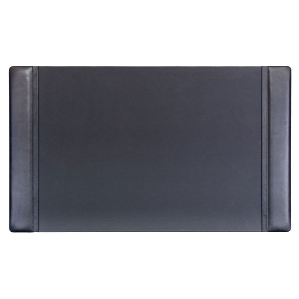 dacasso Black Leather 34" x 20" Side-Rail Desk Pad