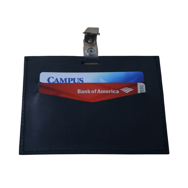 Dacasso Black Leather ID Badge Holder