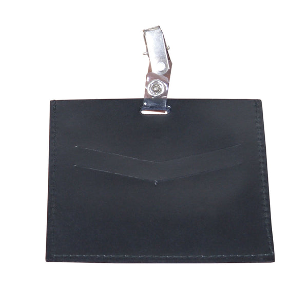Dacasso Black Leather ID Badge Holder