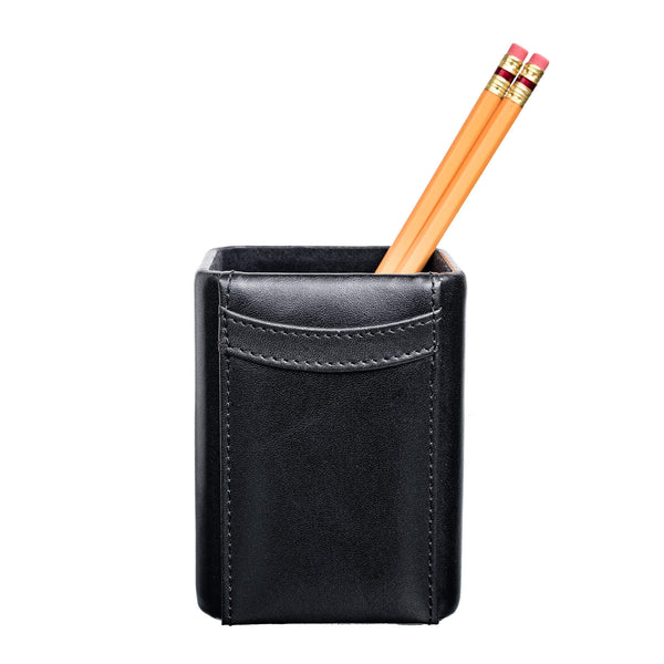 dacasso Black Leather Pencil Cup
