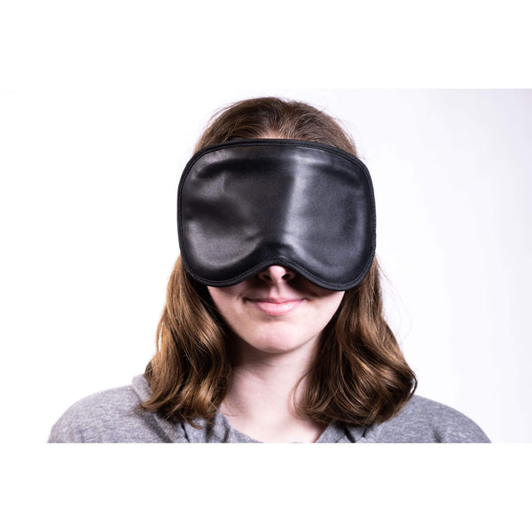 Dacasso Black Leather Sleep Mask