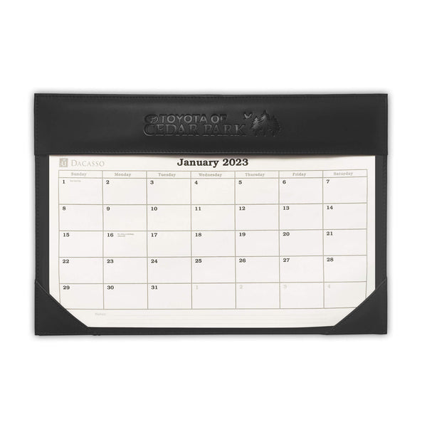 Dacasso Black Leather Wall Calendar Holder