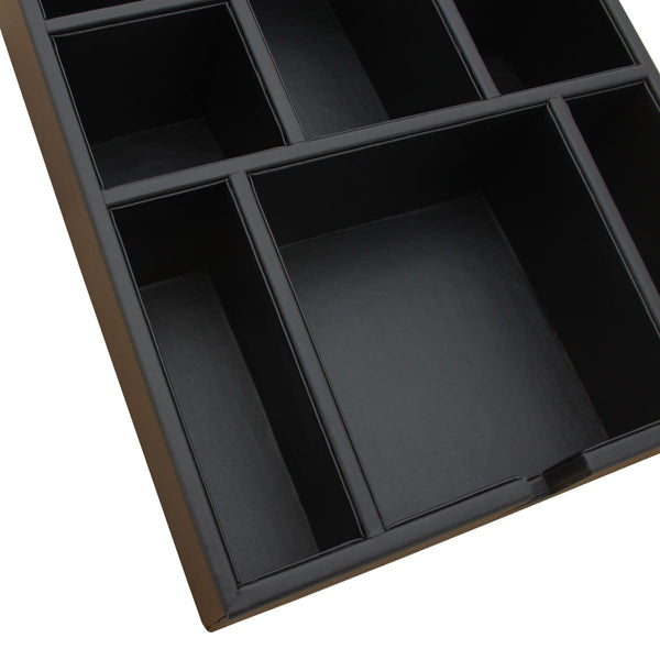 Dacasso Black Leatherette Condiment Tray