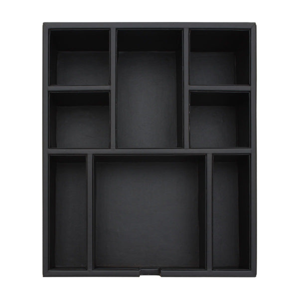 dacasso Black Leatherette Condiment Tray