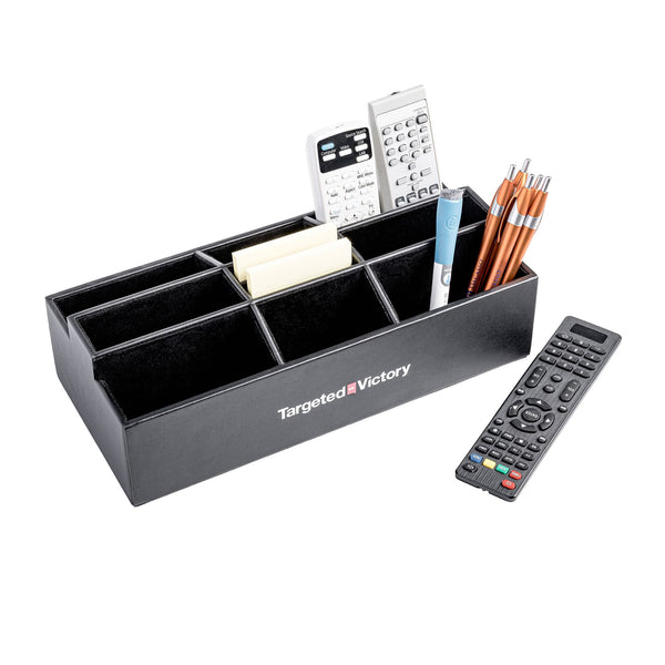 Dacasso Black Leatherette Remote Control Organizer