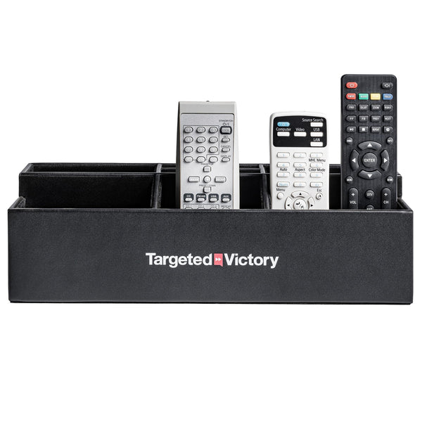 Dacasso Black Leatherette Remote Control Organizer