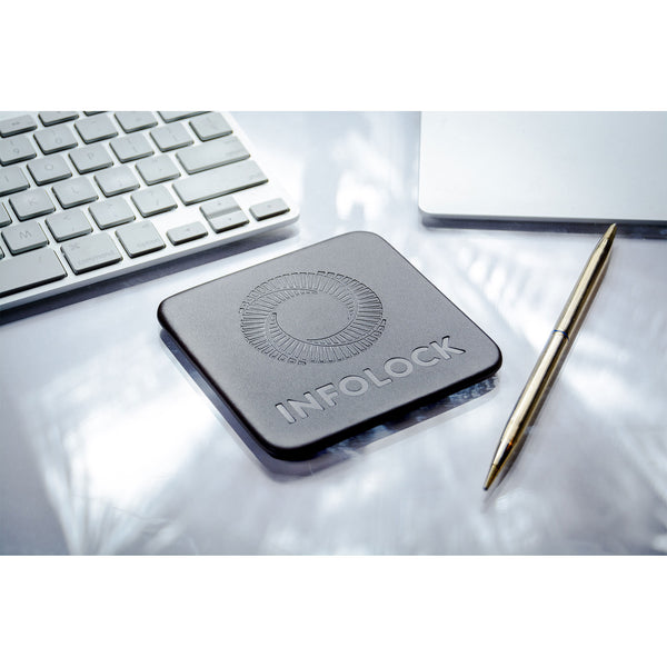 Dacasso Black Leatherette Square Coaster