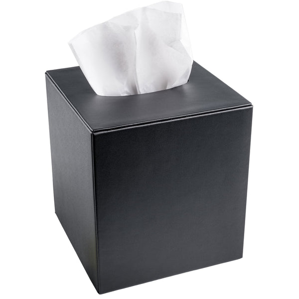 Dacasso Black Leatherette Tissue Box Cover