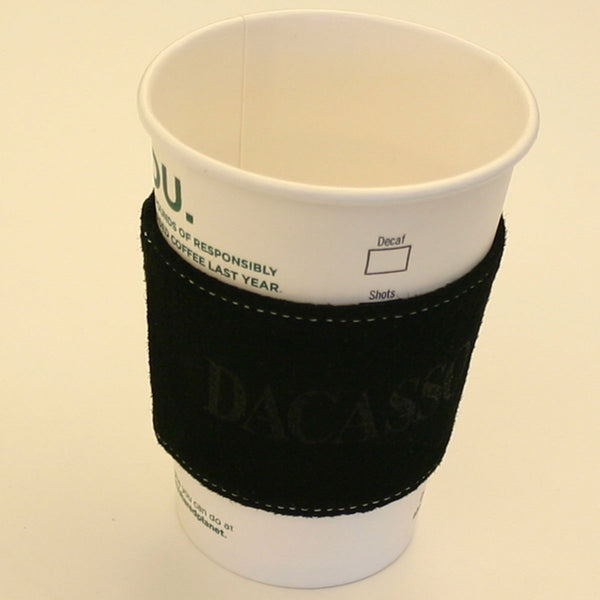 Dacasso Black Suede Leather Coffee Sleeve