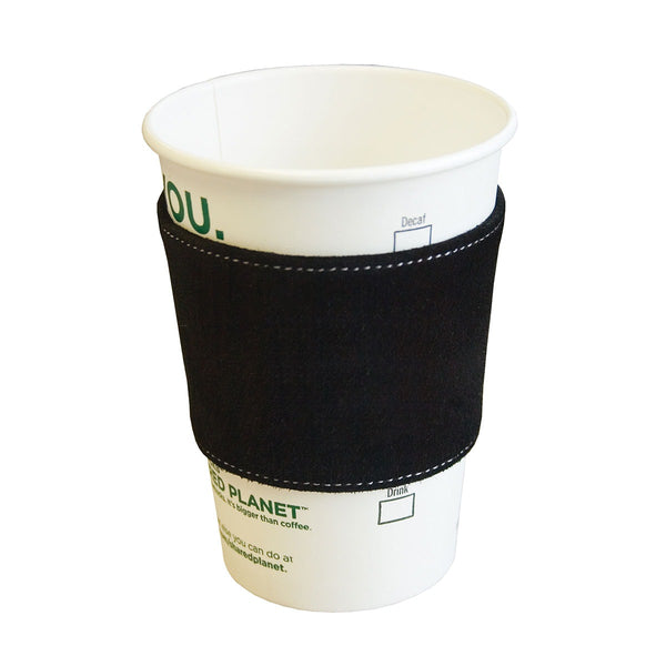 dacasso Black Suede Leather Coffee Sleeve