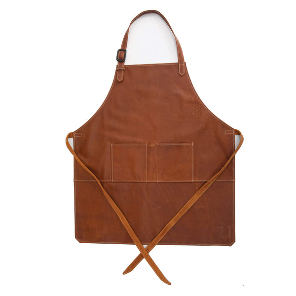 dacasso Brown Leather Full Size Apron