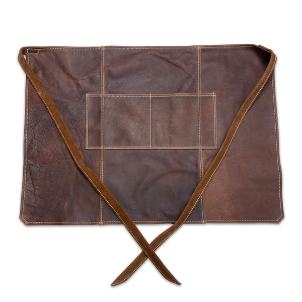 dacasso Brown Leather Half Size Apron