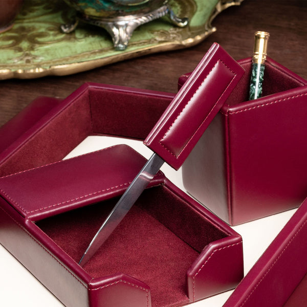 Dacasso Burgundy Bonded Leather Letter Opener