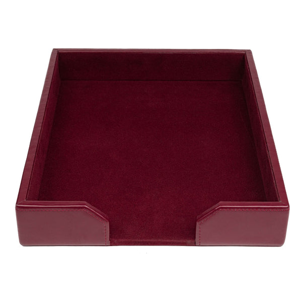 dacasso Burgundy Bonded Leather Letter Tray