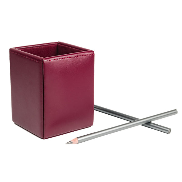 Dacasso Burgundy Bonded Leather Pencil Cup