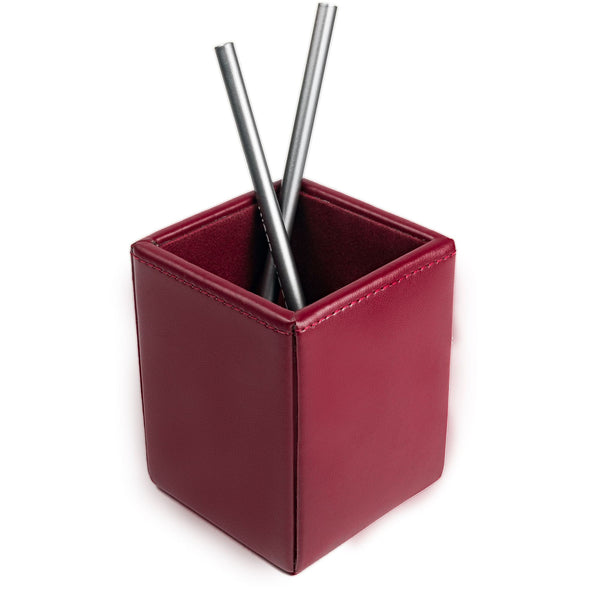 dacasso Burgundy Bonded Leather Pencil Cup