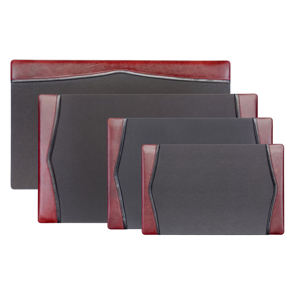 Dacasso Burgundy Leather 34" X 20" Top-Rail Desk Pad