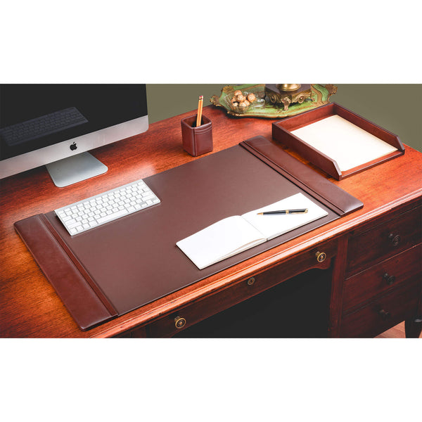 Dacasso Chocolate Brown Leather 3-Piece Desk Set