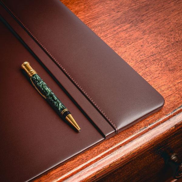 Dacasso Chocolate Brown Leather 38" X 24" Desk Pad