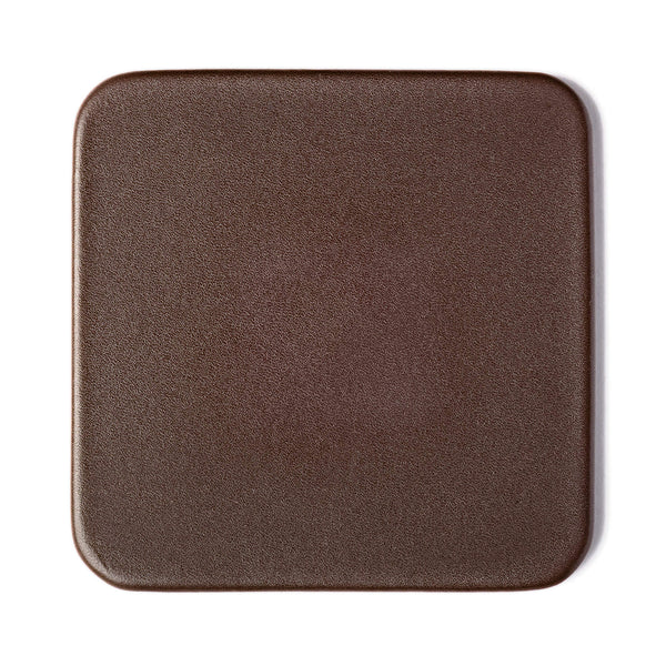 Dacasso Chocolate Brown Leather 4" Square Coaster